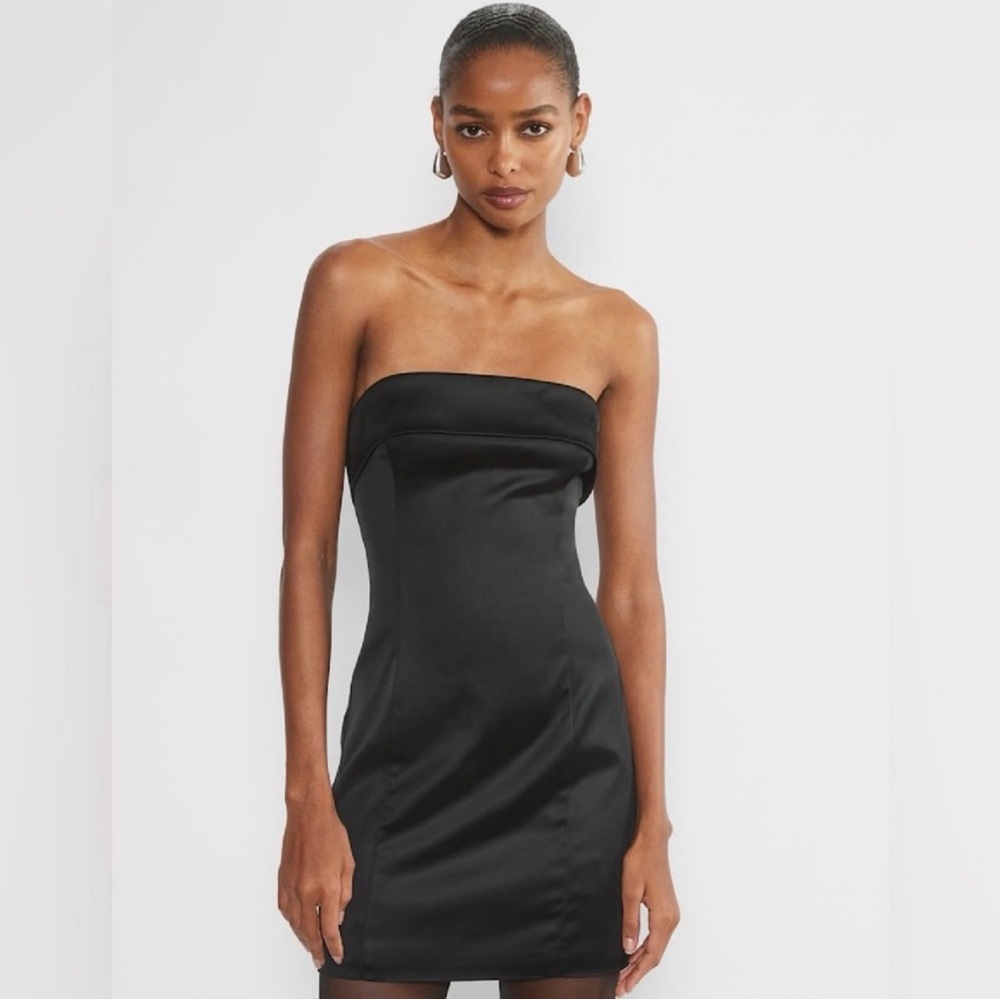 Aritzia Black Strapless Dress
